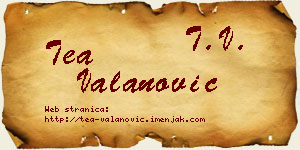 Tea Valanović vizit kartica